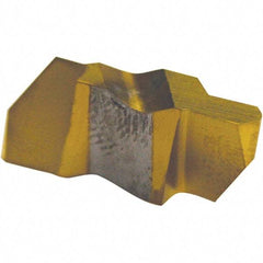 Tool-Flo - 3094FLU Grade GP3R, 2.39mm Cutting Width Carbide Grooving Insert - 1/8" Max Depth of Cut, Left Hand, 0.02" Corner Radius, TiN Finish - Americas Industrial Supply
