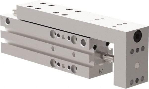 De-Sta-Co - 25mm Stroke, 0.4331" Shaft Diam, Double-Acting Cylinder, Pneumatic Slide - 102mm Long x 20mm Wide, Buna-N Seal, Ball Bearing, Series DLM - Americas Industrial Supply