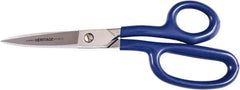 Heritage Cutlery - 3-3/8" LOC, 8-7/8" OAL Chrome Plated Heavy Duty Scissors/Shears - Right Hand, Plastic Coated Straight Handle - Americas Industrial Supply