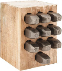 C.H. Hanson - 10 Piece, 1/4" Character Steel Stamp Set - Double Digit Figures, Double Digits - Americas Industrial Supply