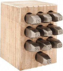 C.H. Hanson - 10 Piece, 1/4" Character Steel Stamp Set - Double Digit Figures, Double Digits - Americas Industrial Supply