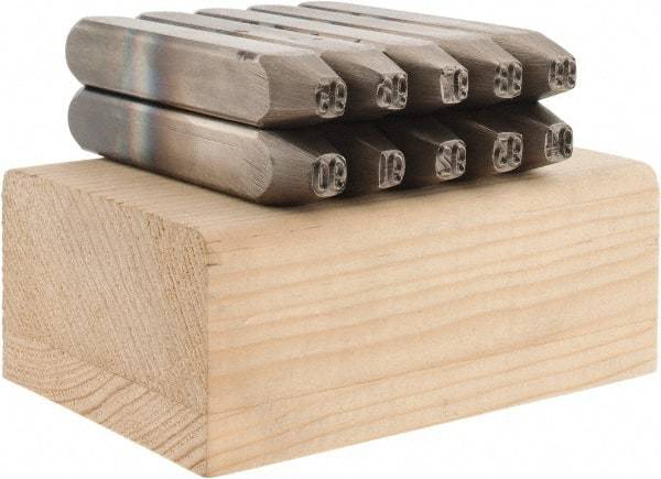C.H. Hanson - 10 Piece, 3/16" Character Steel Stamp Set - Double Digit Figures, Double Digits - Americas Industrial Supply
