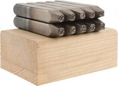 C.H. Hanson - 10 Piece, 3/16" Character Steel Stamp Set - Double Digit Figures, Double Digits - Americas Industrial Supply