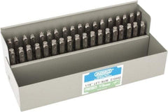 C.H. Hanson - 36 Piece, 1/16" Character Steel Stamp Set - Letters & Figures, Heavy Duty - Americas Industrial Supply