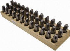 C.H. Hanson - 36 Piece, 1/2" Character Steel Stamp Set - Letters & Figures, Heavy Duty - Americas Industrial Supply