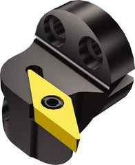 Sandvik Coromant - Left Hand Cut, Size 20, VCMT 221 Insert Compatiblity, Modular Turning & Profiling Cutting Unit Head - 15mm Ctr to Cutting Edge, 20mm Head Length, Through Coolant, Series CoroTurn 107 - Americas Industrial Supply