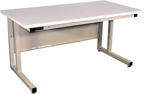 Proline - 60 Wide x 30" Deep x 30" High, Static Dissipative Workbench - Fixed Legs With Adjustable Height Glides, Beige - Americas Industrial Supply