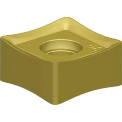 Kennametal - SNHJ442 LD Grade KCK15 Carbide Milling Insert - TiN/TiCN/Al2O3 Finish, 1/4" Thick, 1/2" Inscribed Circle, 1/32" Corner Radius - Americas Industrial Supply