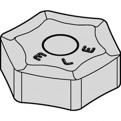 Kennametal - HNHX5354 LE Grade KC514M Carbide Milling Insert - TiAlN Finish, 0.219" Thick, 0.638" Inscribed Circle, 1/16" Corner Radius - Americas Industrial Supply