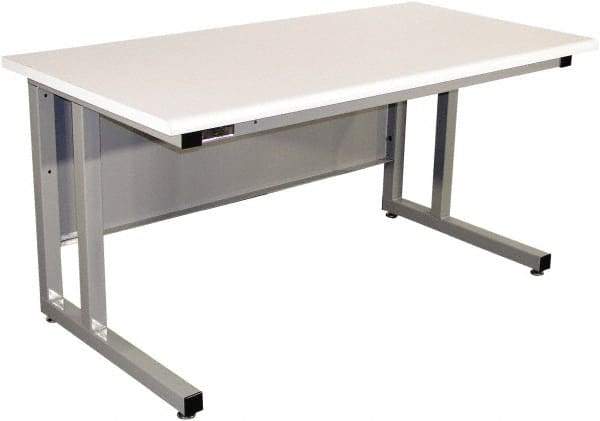 Proline - 60 Wide x 30" Deep x 30" High, Static Dissipative Workbench - Fixed Legs With Adjustable Height Glides, Gray - Americas Industrial Supply