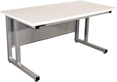 Proline - 60 Wide x 30" Deep x 30" High, Static Dissipative Workbench - Fixed Legs With Adjustable Height Glides, Gray - Americas Industrial Supply