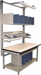 Proline - 72 Wide x 30" Deep x 36" High, Static Dissipative Workbench - Adjustable Height Legs, Gray - Americas Industrial Supply