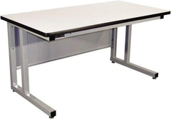 Proline - 72 Wide x 30" Deep x 30" High, Plastic Laminate Workbench - Fixed Legs With Adjustable Height Glides, Gray - Americas Industrial Supply