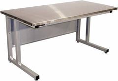 Proline - 72 Wide x 30" Deep x 30" High, Stainless Steel Workbench - Fixed Legs With Adjustable Height Glides, Gray - Americas Industrial Supply