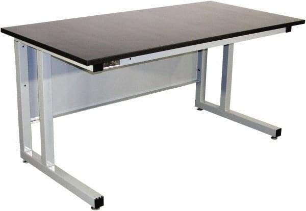 Proline - 72 Wide x 30" Deep x 30" High, Chem-Guard Workbench - Fixed Legs With Adjustable Height Glides, Gray - Americas Industrial Supply