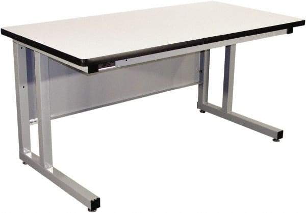 Proline - 60 Wide x 30" Deep x 30" High, Static Dissipative Workbench - Fixed Legs With Adjustable Height Glides, Gray - Americas Industrial Supply