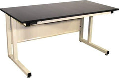 Proline - 72 Wide x 30" Deep x 30" High, Epoxy Resin Workbench - Fixed Legs With Adjustable Height Glides, Beige - Americas Industrial Supply