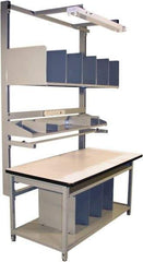 Proline - 72 Wide x 30" Deep x 36" High, Plastic Laminate Workbench - Adjustable Height Legs, Gray - Americas Industrial Supply