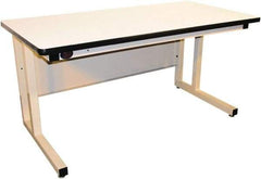 Proline - 60 Wide x 30" Deep x 30" High, Plastic Laminate Workbench - Fixed Legs With Adjustable Height Glides, Beige - Americas Industrial Supply