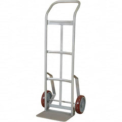 Wesco Industrial Products - 600 Lb Capacity 48" OAH Hand Truck - 7-1/2 x 14" Base Plate, Swept Back, Continuous Handle, Stainless Steel, Polyurethane Wheels - Americas Industrial Supply