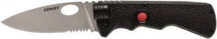 Coast Cutlery - 3-3/4" Blade, 8-1/2" OAL, Liner Lock Folding Knife - 4-3/4" Closed Length, Plastic - Americas Industrial Supply