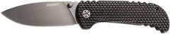 Coast Cutlery - 3-1/2" Blade, 8" OAL, Drop Point Folding Knife - 4-1/2" Closed Length, G-10 - Americas Industrial Supply