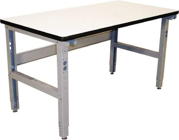 Proline - 60 Wide x 36" Deep x 36" High, Plastic Laminate Workbench - Adjustable Height Legs, Gray - Americas Industrial Supply