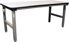 Proline - 72 Wide x 36" Deep x 36" High, Plastic Laminate Workbench - Adjustable Height Legs, Gray - Americas Industrial Supply