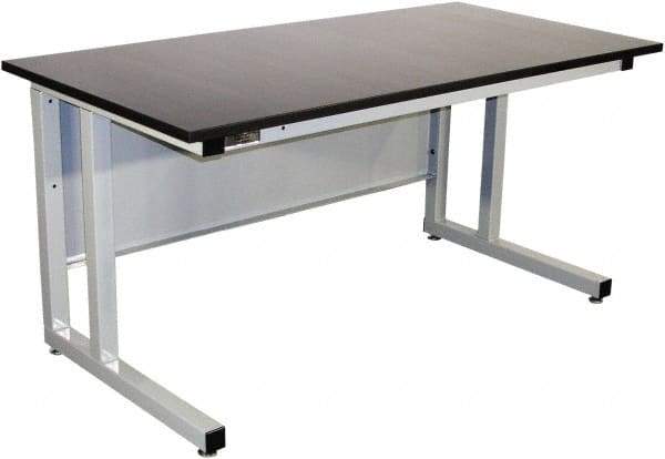 Proline - 60 Wide x 30" Deep x 30" High, Chem-Guard Workbench - Fixed Legs With Adjustable Height Glides, Gray - Americas Industrial Supply