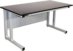 Proline - 60 Wide x 30" Deep x 30" High, Chem-Guard Workbench - Fixed Legs With Adjustable Height Glides, Gray - Americas Industrial Supply