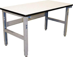 Proline - 60 Wide x 36" Deep x 36" High, Static Dissipative Workbench - Adjustable Height Legs, Gray - Americas Industrial Supply
