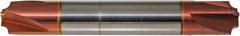 ProMax - 0.055" Radius, 1/4" Mill Diam, 4 Flute Solid Carbide Corner Rounding End Mill - Double End, TiCN Finish, 2-1/2" OAL, 1/4" Shank Diam - Americas Industrial Supply