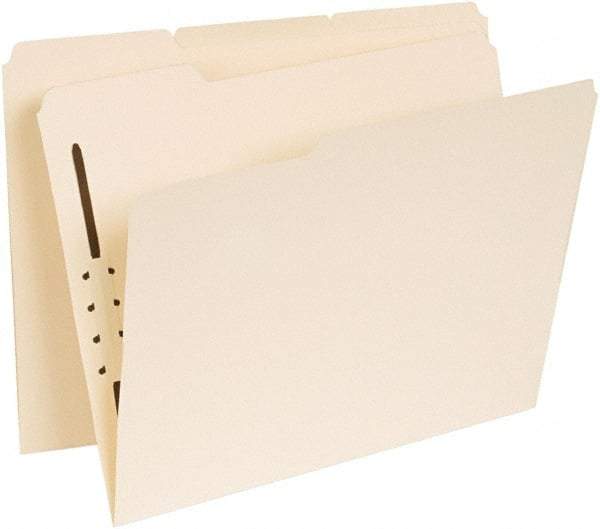 UNIVERSAL - 8-1/2 x 11", Letter Size, Manila, Classification Folders with Top Tab Fastener - 11 Point Stock, Assorted Tab Cut Location - Americas Industrial Supply