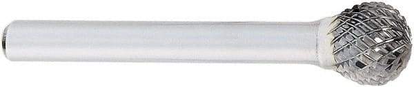 OSG - 3/8" Cut Diam, 1/4" Shank Diam, Ball Head Burr - Carbide, Radius End, 3/8" LOC, 6" OAL - Americas Industrial Supply