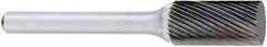OSG - 3/8" Cut Diam, 1/4" Shank Diam, Cone Head Fluted Cut Burr - Carbide, Radius End, 1-1/16" LOC, 6" OAL - Americas Industrial Supply