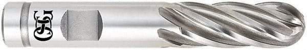 OSG - 3/4" Diam, 1-5/8" LOC, 6 Flute Powdered Metal Ball End Mill - Uncoated, Single End, 3-7/8" OAL, 3/4" Shank Diam, Spiral Flute - Americas Industrial Supply
