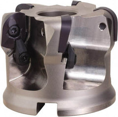 OSG - 4 Inserts, 2.48" Cutter Diam, 0.118" Max Depth of Cut, Indexable High-Feed Face Mill - 1" Arbor Hole Diam, 2.756" High, DFR20R063M25.4-04 Toolholder, ADMT20.. Inserts, Series PHOENIX-PDR - Americas Industrial Supply