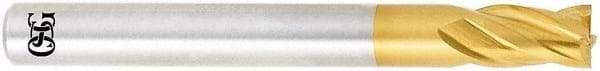 OSG - 5/32", 15/64" LOC, 3/16" Shank Diam, 1-3/4" OAL, 4 Flute, Powdered Metal Square End Mill - Single End, TiN Finish, Spiral Flute, 30° Helix, Centercutting, Right Hand Cut, Right Hand Flute, Series 676 - Americas Industrial Supply