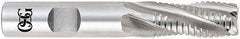 OSG - 1" Diam, 4" LOC, 6 Flute Cobalt Roughing & Finishing Square End Mill - Uncoated, 6-1/2" OAL, 1" Shank Diam, Weldon Shank, 30° Helix, Centercutting, Long Length - Americas Industrial Supply