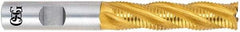 OSG - 5/8" Diam, 2-1/2" LOC, 4 Flute Cobalt Roughing Square End Mill - TiN Finish, 4-5/8" OAL, 3/8" Shank Diam, Single End - Americas Industrial Supply