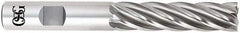 OSG - 7/8", 3-1/2" LOC, 7/8" Shank Diam, 5-3/4" OAL, 4 Flute, Powdered Metal Square End Mill - Single End, Uncoated, Spiral Flute, 30° Helix, Centercutting, Right Hand Cut, Right Hand Flute, Series 646 - Americas Industrial Supply