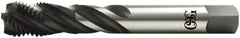 OSG - M16x2.00 Metric Coarse 4 Flute 6H Modified Bottoming Spiral Flute Tap - Vanadium High Speed Steel, Oxide Finish, Right Hand Flute, Right Hand Thread, D7, Series 13117 - Americas Industrial Supply