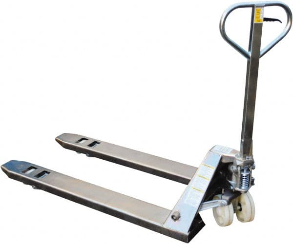 Vestil - 5,500 Lb Capacity, 7-3/4" Lift Zinc Plating Pallet Truck - 2-7/8" Min Lift Height, 48" Fork Length x 27" Fork Width, 27" Overall Width - Americas Industrial Supply