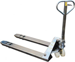 Vestil - 5,500 Lb Capacity, 7-3/4" Lift Zinc Plating Pallet Truck - 2-7/8" Min Lift Height, 48" Fork Length x 27" Fork Width, 27" Overall Width - Americas Industrial Supply