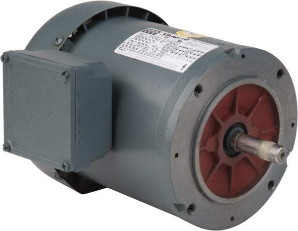 Boston Gear - 0.25 hp, TEFC Enclosure, T-Stat Thermal Protection, 1,725 RPM, 230/460 Volt, 50/60 Hz, Three Phase Motor - Size 56C Frame, C-Face Mount, 1 Speed, Ball Bearings, 1.00/0.50 Full Load Amps, F Class Insulation, Reversible - Americas Industrial Supply