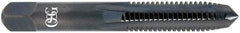OSG - 1-3/8 - 12 UNF 3B 6 Flute TiCN Finish High Speed Steel Straight Flute Standard Hand Tap - Plug, Right Hand Thread, 6-1/16" OAL, 3" Thread Length, H4 Limit, Oversize - Americas Industrial Supply