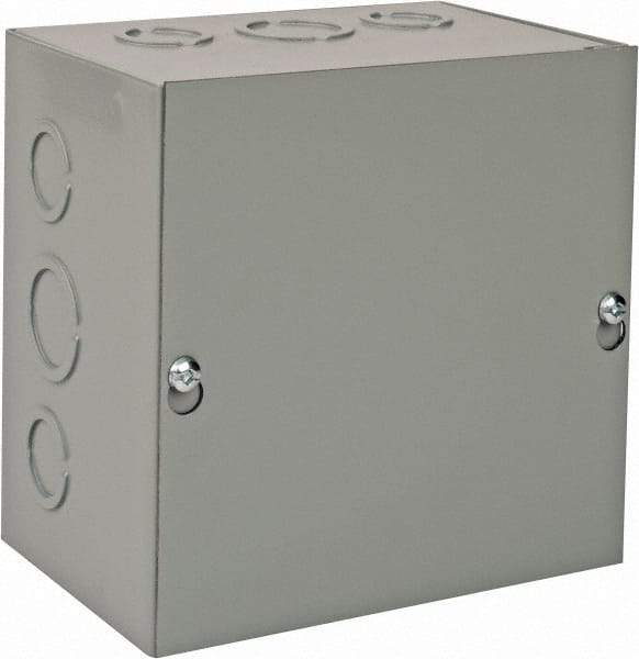 nVent Hoffman - Steel Junction Box Enclosure Screw Flat Cover - NEMA 1, 6" Wide x 6" High x 4" Deep - Americas Industrial Supply