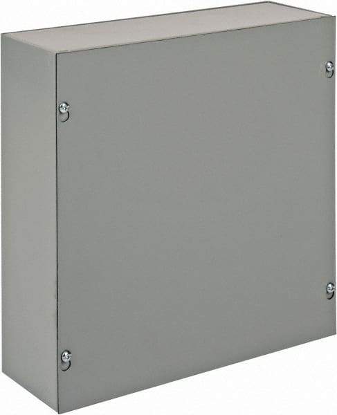 nVent Hoffman - Steel Junction Box Enclosure Screw Flat Cover - NEMA 1, 12" Wide x 12" High x 4" Deep - Americas Industrial Supply