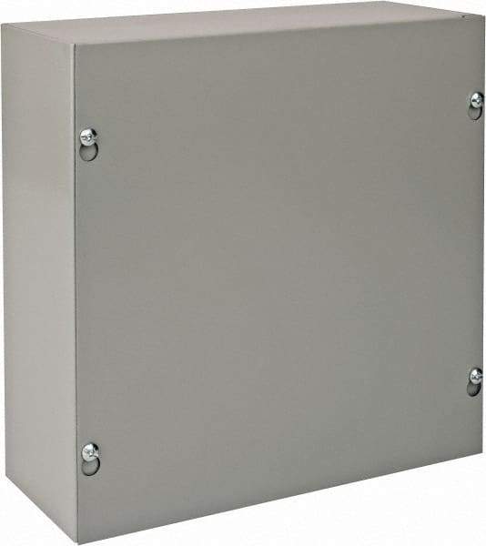 nVent Hoffman - Steel Junction Box Enclosure Screw Flat Cover - NEMA 1, 10" Wide x 10" High x 4" Deep - Americas Industrial Supply