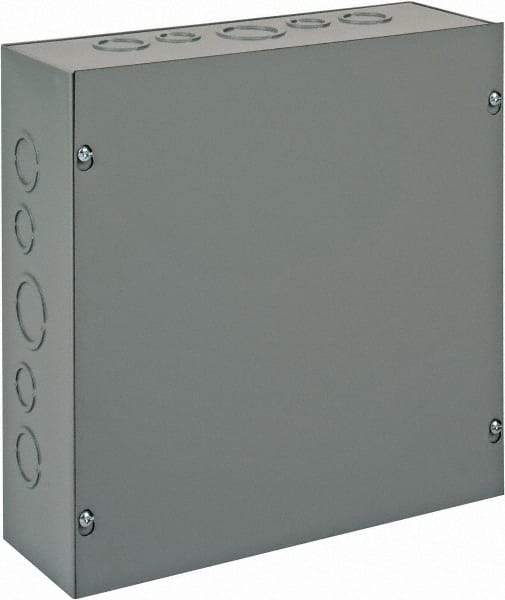 nVent Hoffman - Steel Junction Box Enclosure Screw Flat Cover - NEMA 1, 12" Wide x 12" High x 4" Deep - Americas Industrial Supply